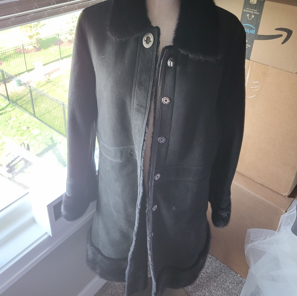 Coach sherling and mink black coat